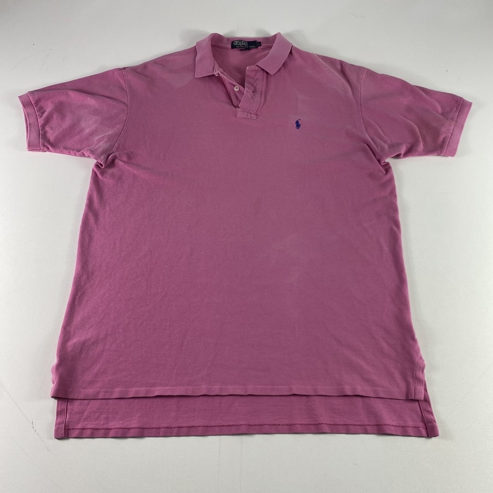 Polo Ralph Lauren Polo Shirt Mens Large Pink Classic Fit Short Sleeve Pony Logo